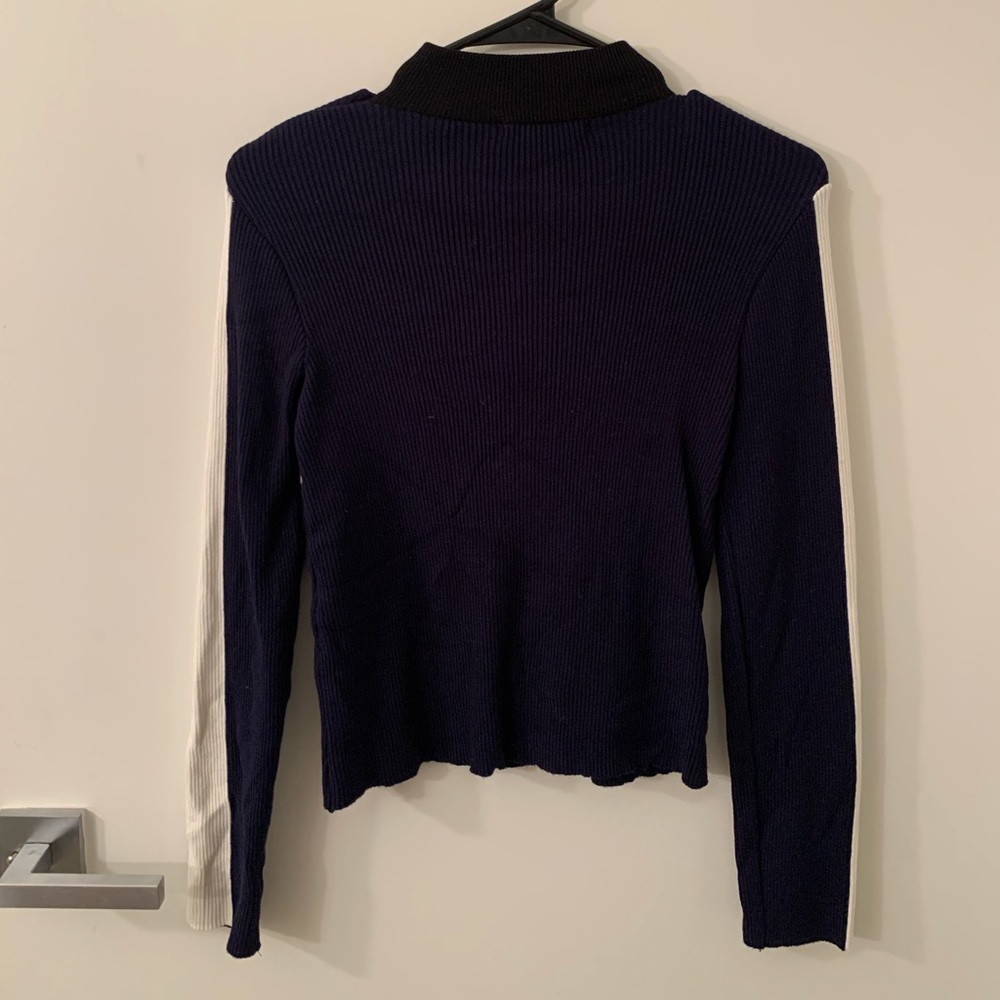 ✨LIKE NEW Urban Outfitters Navy Ribbed Zip Sweater - Picture 4 of 4